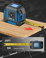 Télémètre laser infrarouge industriel 60M, outil de mesure 3-en-1, ruban à mesurer 5M, étanche IP54, précision 0,5 mm, écran LCD numérique