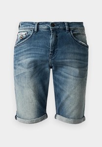 Men's High Waist Straight Leg Washed Denim Shorts High Waisted Spring Wear with Woven Craft Pocket 100% Cotton - Product Image 4