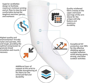 Manchons de compression sportifs pour bras, protection UV, rafraîchissants, pour le baseball, le cyclisme et le basketball, pour hommes et femmes - Product Image 5