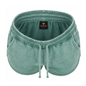 Nouveauté : Short décontracté d'été pour femme, brodé, délavé à l'acide, taille haute élastique, coupe régulière, 100 % coton respirant et séchage rapide - Product Image 6