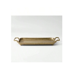 Plateau de service décoratif en laiton poli à la main, 10 pièces, compatible lave-vaisselle, design moderne pour une décoration élégante de la maison, service des invités, qualité supérieure - Product Image 1