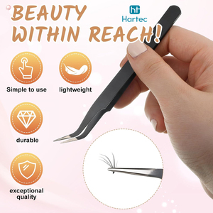 2026 Premium Quality Stainless Steel Lash Extension Tool, Minimalist Matte Black Finish, Anti-Magnetic Salon Beauty Tweezers - Product Image 5