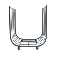 Support à bûches de qualité supérieure, noir, thermolaqué, pour extérieur et intérieur, décoration d'intérieur, ensembles de cheminées, taille personnalisée, best-seller