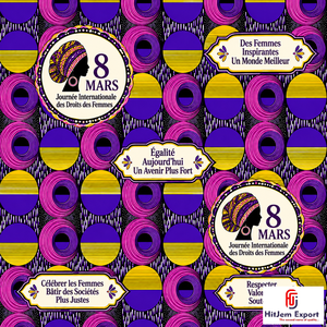 Tela africana personalizada con estampado de cera, Día Internacional de la Mujer 8 de Marzo, fabricante OEM de textiles, proveedor mayorista de telas personalizadas - Product Image 2