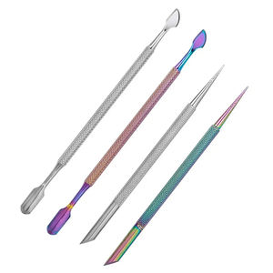 Pousse-cuticules double tête en acier inoxydable pour pédicure et manucure, outil de nettoyage des peaux mortes - Product Image 3