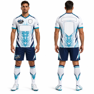 Uniforme de Fútbol Personalizado, Camiseta y Pantalones Cortos, Colores Personalizados, Tela de Malla, Bordado Personalizado, Absorbe la Humedad, Fabricante - Product Image 1