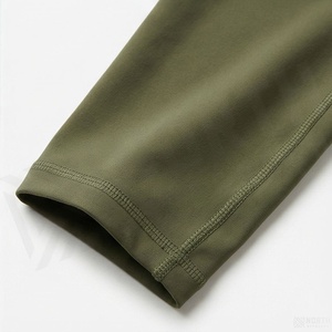 High Waist <b>Seamless</b> <b>Leggings</b> Full Length Solid Color Knitted Stretch Women's Yoga Pants Olive Green All Seasons - Product Image 6