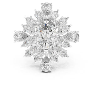 Anillo de Oro Rosa de 14K con Diamante Cultivado en Laboratorio de Corte Ovalado de 10.79 Ct, Estilo Vintage para Uso Diario, para Mujer |   Diamante Cultivado Nuevo - Product Image 2