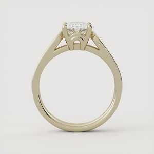 แหวนเพชรทรงรีเพาะเลี้ยงสำหรับหมั้น ขายส่ง ทองคำแท้ 14K 18K แบบโซลิแทร์ สำหรับขอแต่งงาน วงแหวนกว้าง 3.7 มม. ราคาโรงงาน - Product Image 5