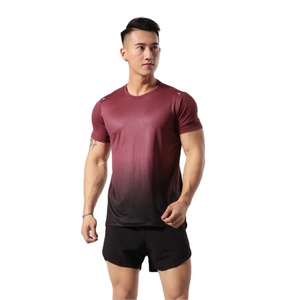 Wholesale Summer Men's Shirts Running Fitness 100% Polyester Gym Custom Custom Logo High Quality Sport Printed T Shirt for Men - Product Image 3
