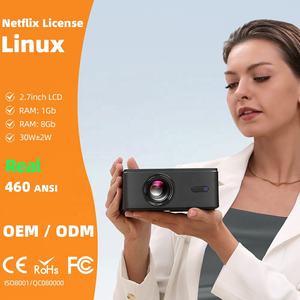 Mini projecteur portable A32D Linux Netflix 1080P 4K Full HD 3D Home Cinéma avec haut-parleur HIFI et correction automatique de la distorsion trapézoïdale, économique, OEM, ROHS - Product Image 1