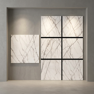 Azulejos de porcelana alemanes Satuario de 800x800 mm, azulejos brillantes de 80x80 cm, azulejos de cerámica para pared y suelo con efecto mármol Carrara, azulejos vitrificados de Foshan. - Product Image 5