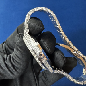 Black Ocean Jewels A.P. Reloj de Pulsera de Lujo para Hombre, de Acero Inoxidable, con Diamantes Moissanite Baguette, Estilo Hip Hop, Analógico, Automático - Product Image 3