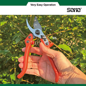 SONO J335 Durable <b>PTFE</b> Coated Carbon Steel Bypass Pruner with Plastic Handle Right Orientation for DIY & Industrial Use - Product Image 3