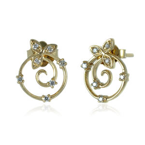 Boucles d'oreilles à clous en or jaune 18 carats avec diamants naturels, bijoux fins faits à la main, vente en gros, boucles d'oreilles en diamants - Product Image 5