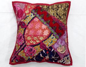 Patchwork Vintage funda de cojín Khambadiya hecho a mano algodón bordado bohemio ecléctico decoración del hogar cojín - Product Image 1