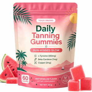 Natural Sun Glow <b>Tanning</b> Gummies Watermelon Flavor <b>Tanning</b> Gummies Daily Beauty Gummies Wholesale Manufacturer from India - Product Image 1