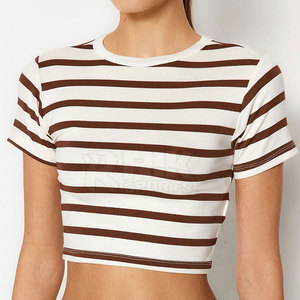 Ropa Casual de Verano Cómoda para Mujer, Top Corto Deportivo, Servicio OEM, Precio Bajo, En Stock, Top Corto para Mujer - Product Image 4