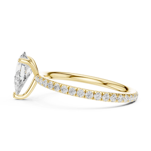 แหวนแต่งงานทรงหยดน้ำสุดคลาสสิกและทันสมัย ทองคำขาว 14K เพชรทรงลูกแพร์ 1 กะรัต ได้รับการรับรองจาก IGI เพชรเพาะเลี้ยงในห้องปฏิบัติการ แหวนหมั้น - Product Image 2