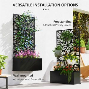 Fioriera da Giardino Zincata con Schermo per la Privacy, Traliccio e Cancello Durevoli per Spazi Esterni - Product Image 2