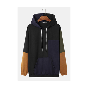 <b>Men's</b> Color Block Hooded <b>Sweatshirt</b> Patchwork Design Oversized Fit Casual Autumn Wear Knitted Fabric <b>Men's</b> Hoodies & <b>Sweatshirts</b> - Product Image 5
