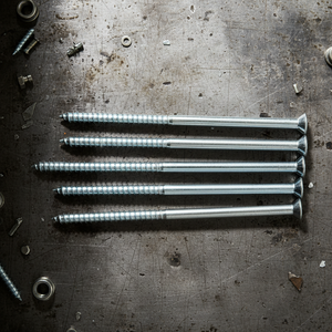 Tornillo para Madera PDC de Acero al Carbono (C1022/Q195) con Punta Cónica, Rosca Gruesa Parcial, Acabado de Óxido Negro, Métrico/Pulgada, Clase 4 - Product Image 1