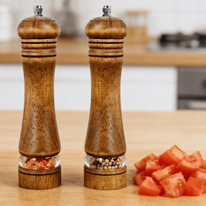 2pcs 8 Inch Manual <b>Pepper</b> <b>Grinder</b> Kitchen Seasoning Tool with High End Texture Adjustable Roughness for Home Use - Product Image 1