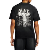 Men's <b>Black</b> Short Sleeve T-<b>Shirt</b> With Letter Pattern Print Regular Fit O-Neck Casual Jersey Cotton Top - Product Image 4