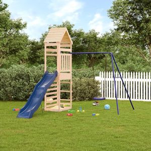 Grand ensemble de jeux d'extérieur durable avec balançoires en bois de pin massif, polyvalent et résistant - Product Image 1