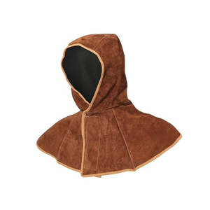 Capuche de protection pour la tête et le cou en daim marron, résistante à la chaleur et ignifuge, pour le soudage - Product Image 6