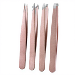 Pinzas de Cejas TEEJAY con Logotipo Personalizado, de Acero Inoxidable Color Oro Rosa, Ecológicas, Duraderas, Premium, Planas y Puntiagudas, Kit de Cuidado Personal - Product Image 4