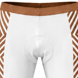 Ensemble maillot et short de cyclisme marron, blanc, à manches courtes, entièrement zippé, respirant, rembourré, pour la course, l'entraînement, la performance sportive et l'équipe - Product Image 5