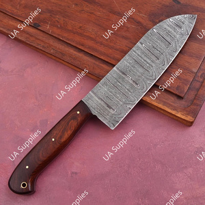 มีดทำครัวซันโตะกุเหล็กดามัสกัสคุณภาพสูงสุดจาก UA Supplies ด้ามจับแบบเต็มด้าม ทนทาน ผลิตด้วยมือ ขนาด 6-7.9 นิ้ว ใช้ได้ทั้งมือซ้ายและขวา - Product Image 4