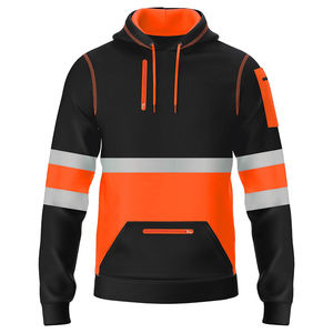Sudadera con Capucha de Algodón y Forro Polar Reflectante de Alta Visibilidad para Hombre, ANSI Clase 1, EN ISO 20471 Clase 1, con Logotipo Personalizado, Venta al Por Mayor, OEM, ODM - Product Image 6