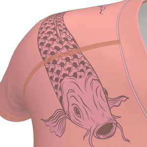 Camiseta Deportiva de Manga Corta para Mujer, con Estampado de Pez Koi Rosa, de Secado Rápido - Product Image 5