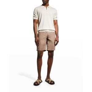 เสื้อยืดแฟชั่นผู้ชาย แขนสั้น ผ้าแคนวาส 100% คอปกปักลาย สไตล์ลำลอง - Product Image 1