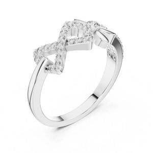 Anillo de Compromiso Infinito de Plata de Ley 925 con Diamante Moissanita de Corte Redondo, Anillo de Boda para Mujer, Anillo de Promesa Eterna - Product Image 2