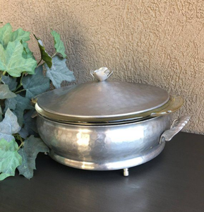 Soupière vintage en métal avec poignée, durable, vaisselle de cuisine, grande soupière argentée très vendue - Product Image 1