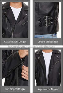 Veste de moto motard pour hommes de haute qualité en cuir véritable Service de logo personnalisable étanche à l'eau et au vent - Product Image 4