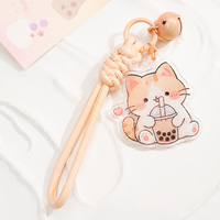 Porte-clés personnalisés en acrylique avec cordon et clochette – Personnages d'anime/dessins animés imprimés UV haute définition