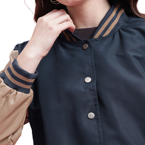 Women's Windbreaker Solid Color Full Zipper <b>Bomber</b> <b>Jacket</b> Baseball Varsity <b>Jacket</b> Street Wear Custom Fleece Wholesale Casual - Product Image 5
