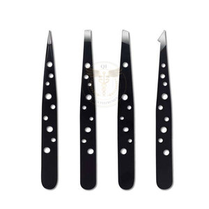 Juego de Pinzas Profesionales de Acero Inoxidable con Punta Inclinada para Cejas y Pestañas, para Extensión de Pestañas, Duraderas y Reutilizables - Product Image 4