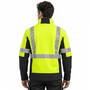 Veste de sécurité avec bandes réfléchissantes, veste de travail légère, tissu durable, coupe confortable, vêtements de sécurité industrielle pour l'extérieur, OEM - Product Image 2