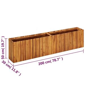 Jardinières en bois d'acacia massif, couleur bois naturel, jardinières surélevées, pots et jardinières à fleurs - Product Image 6