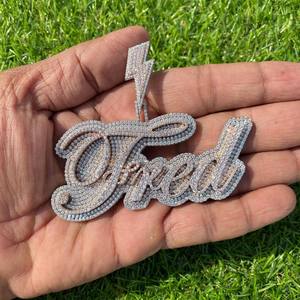 Collar con Colgante de Moissanita VVS Personalizado con Nombre en Letra Cursiva, Estilo Hip Hop, Plata S925, Joyería de Lujo - Product Image 6