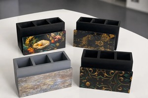 Support de rangement en bois finition naturelle, organisateur décoratif pour bureau et articles ménagers – Offre spéciale - Product Image 6