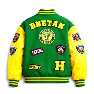 แจ็คเก็ตหนัง PU แบบ Varsity สำหรับผู้ชาย น้ำหนักเบา สไตล์ Letterman แจ็คเก็ตเบสบอล กันลม รับผลิตตามแบบ OEM ขั้นต่ำ 10 ชิ้น - Product Image 6