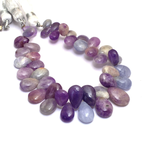 Pierre précieuse Hackmanite rare, forme poire lisse, 6x4mm-8x10mm, couleur changeante naturelle, perles Hackmanite pour bijoux. - Product Image 1