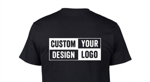 Camiseta Negra Personalizada para Hombre, Manga Corta, Cuello Redondo, Corte Regular, Logotipo Impreso en la Espalda, Estilo Casual, Algodón Jersey - Product Image 3