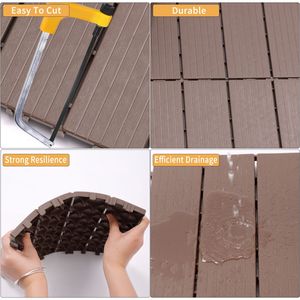 Baldosas de Plástico Encajables para Exteriores, Resistentes al Agua, 11.8''x11.8'' (Paquete de 44), Aptas para Todo Tipo de Clima, para Patio, Jardín, Piscina - Product Image 6